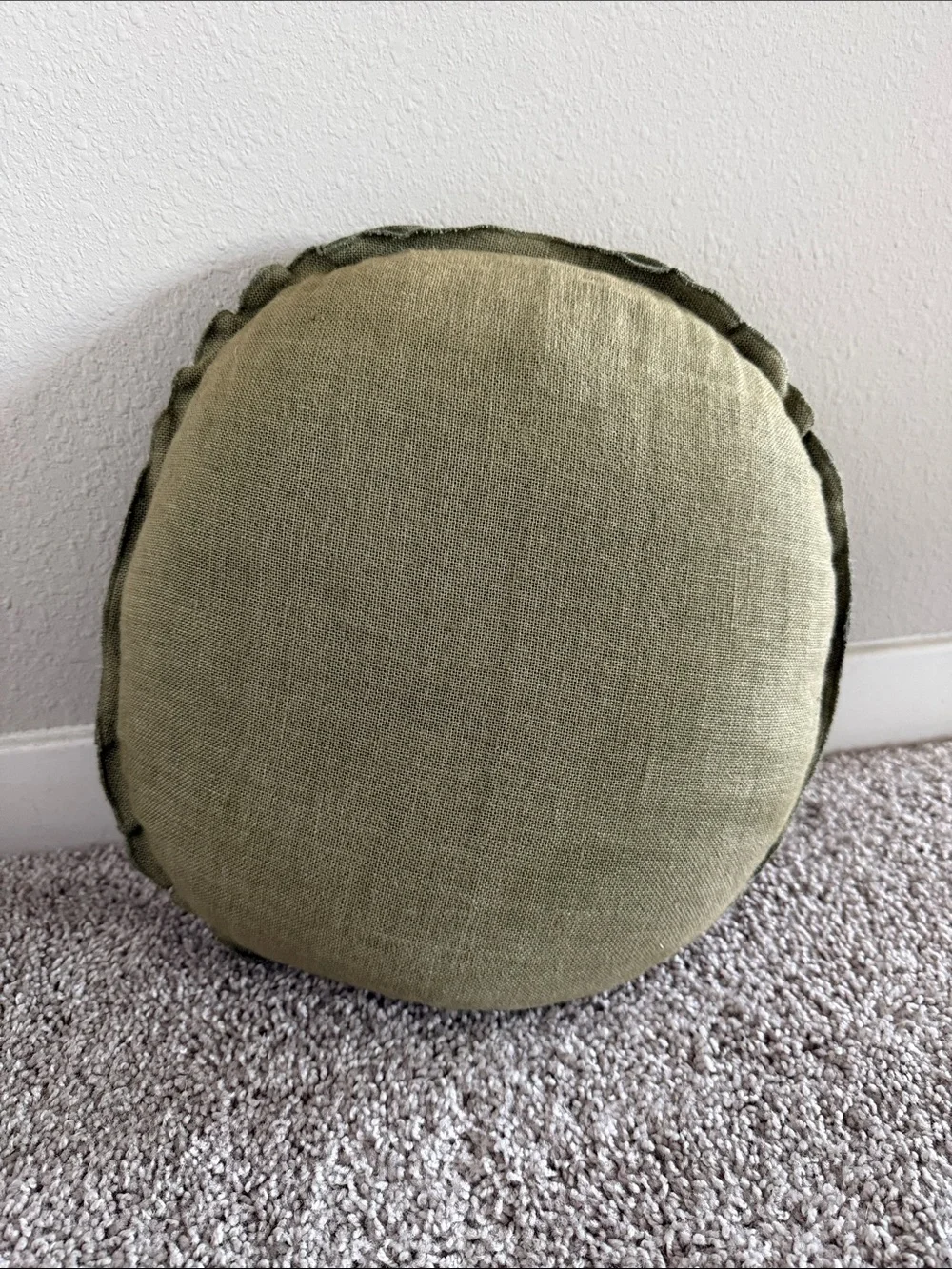 Lulu and Georgia Arlo Olive Round Accent Pillow 14” Dia